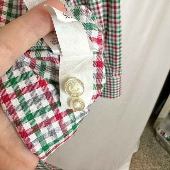 Vineyard Vines Plaid Red Green Button Down Classic Fit Tucker Shirt Men’s XL - Picture 8 of 9